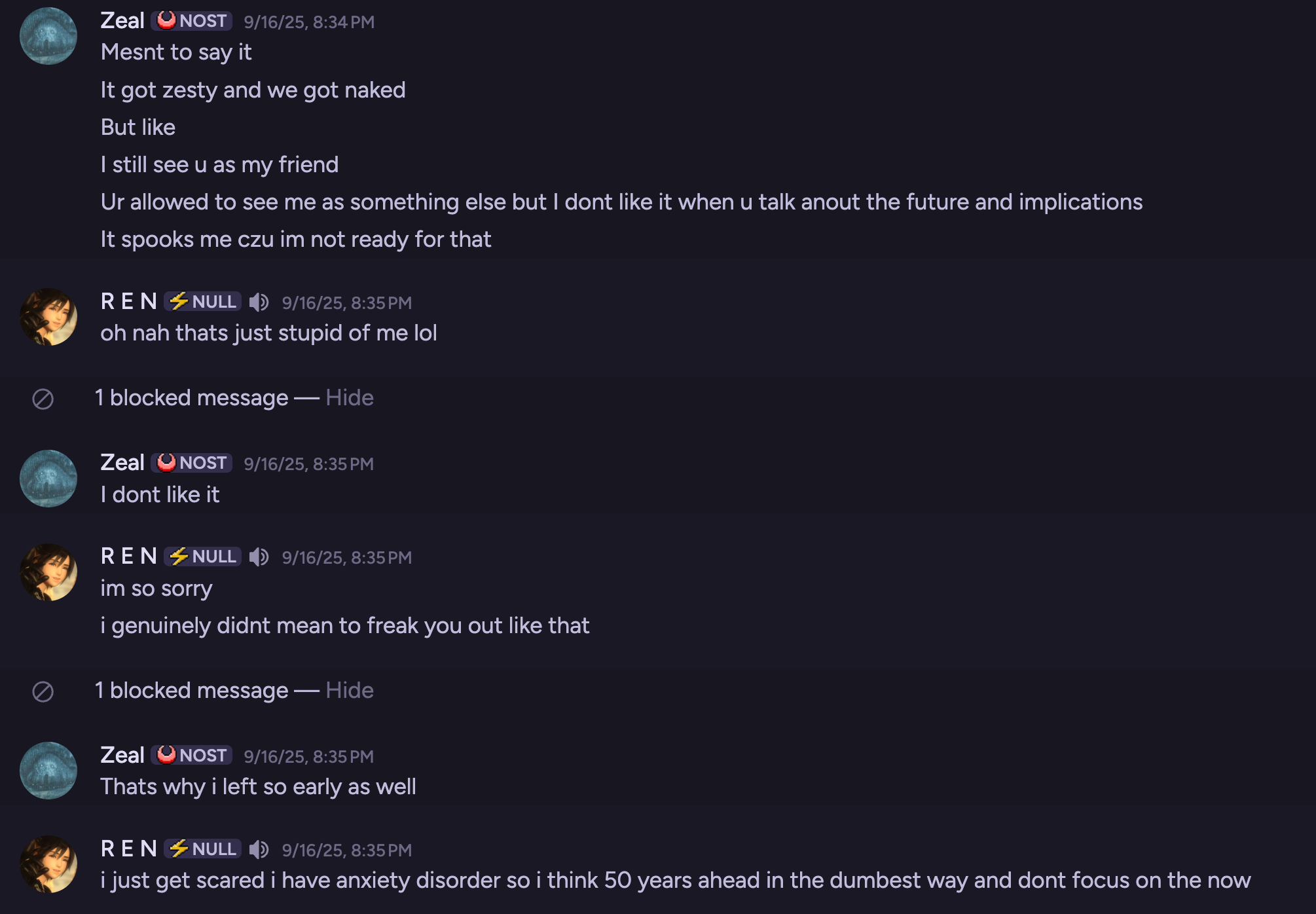 Zeal: It got zesty and we got naked